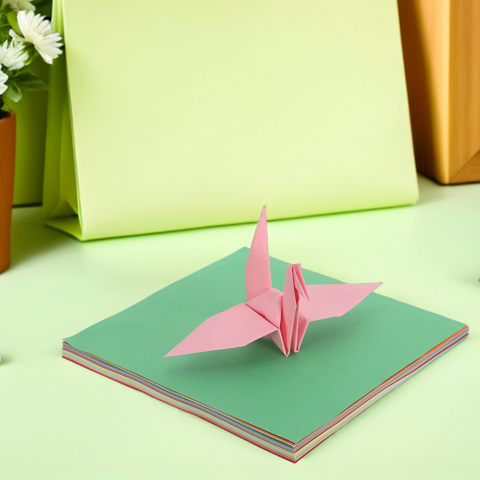 Art Craft Easy With Paper - กระดาษพับโอริกามิ 300 แผ่น สีสันสดใส ขนาด 17x17