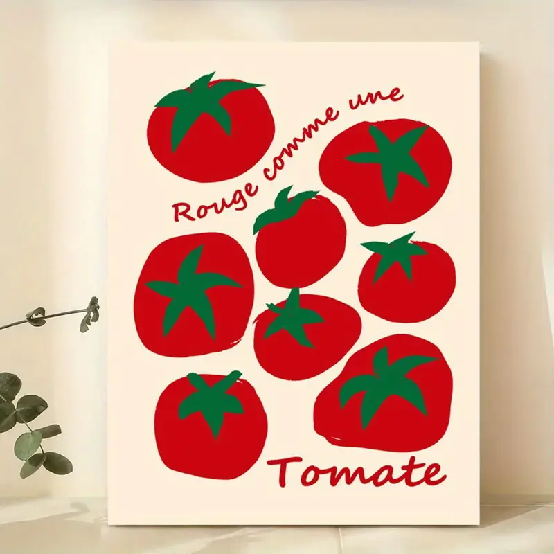Art Craft Kitchen - โมเดิร์นสีสันมะเขือเทศสีแดง Wall Art พิมพ์ภาพวาดผ้าใบภาพโปสเตอร์สําหรับห้องนั่งเล่นห้องครัวตกแต่งบ้าน