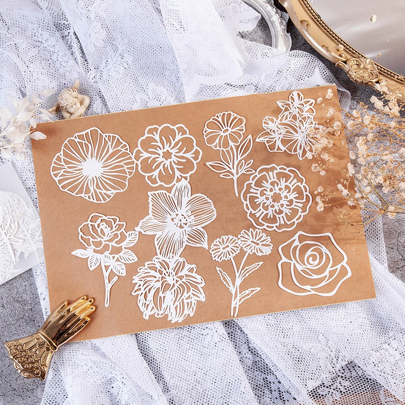 Art Craft Hobbies - Vintage Aesthetic ลูกไม้สีขาวกระดาษสําหรับ Scrapbooking ศิลปะและหัตถกรรมของขวัญตกแต่ง DIY