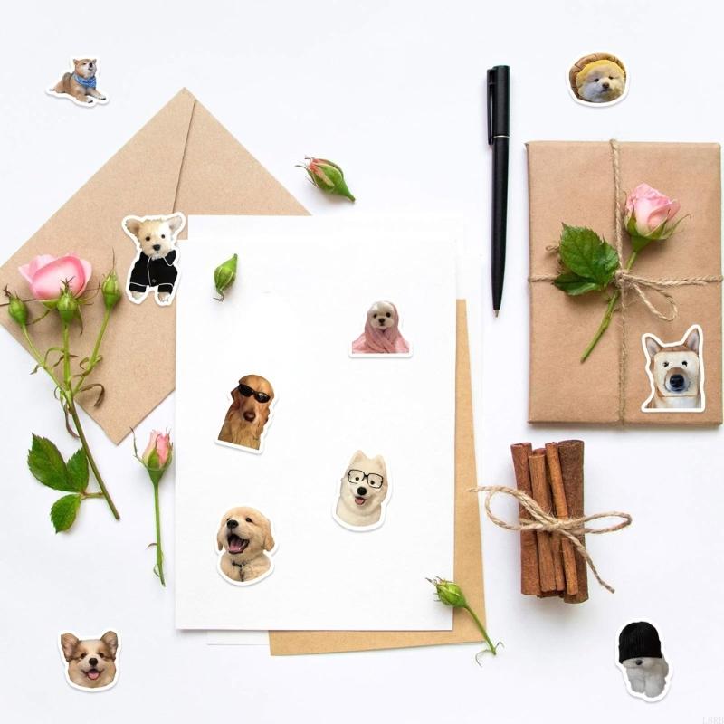 Art Craft Easy With Paper - หมาอิโมติคอนสติกเกอร์ม้วนกาวสำหรับไดอารี่ที่สร้างสรรค์การตกแต่งการห่อของขวัญ L8RB