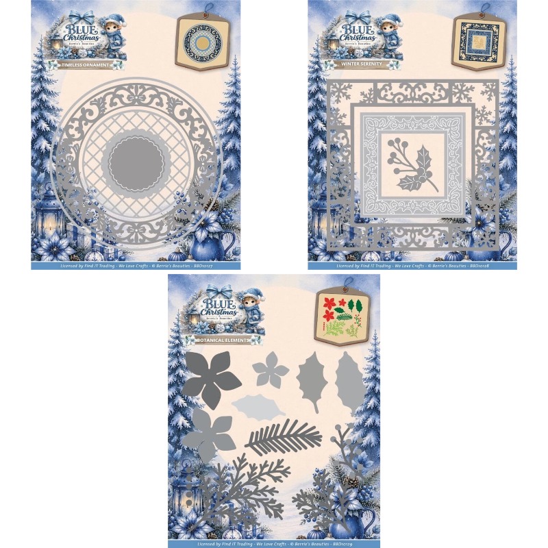 Stencil Cutting Plotter - บลูคริสต์มาส วินเทอร์เซเรนิตี้ แม่พิมพ์ตัดโลหะสำหรับงานฝีมือ แผ่นลายแม่พิมพ์ กระดาษสแครปบุ๊ค ใบมีดงานฝีมือ