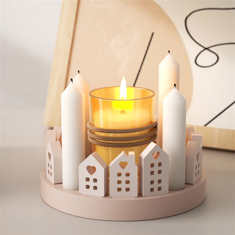 Art Craft House Making - Hollow House กระต่ายเทียนผู้ถือแม่พิมพ์ซิลิโคนอีสเตอร์ยิปซั่มเครื่องประดับ DIY Handmade Home
