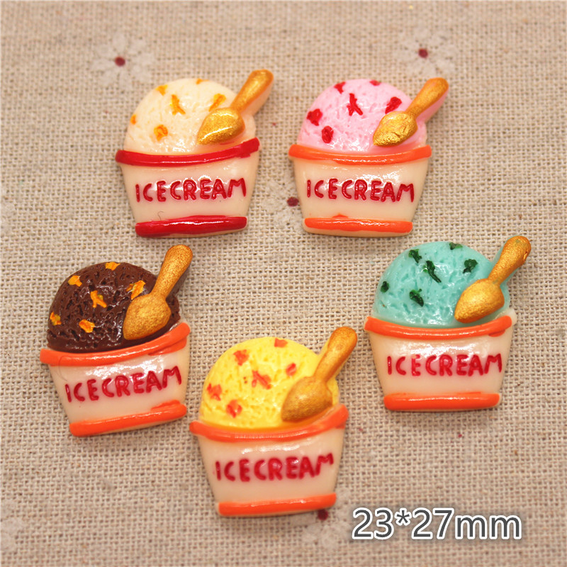 Art Craft Ice Cream - 10 ชิ้นสีผสม Kawaii เรซิน Ice Cream