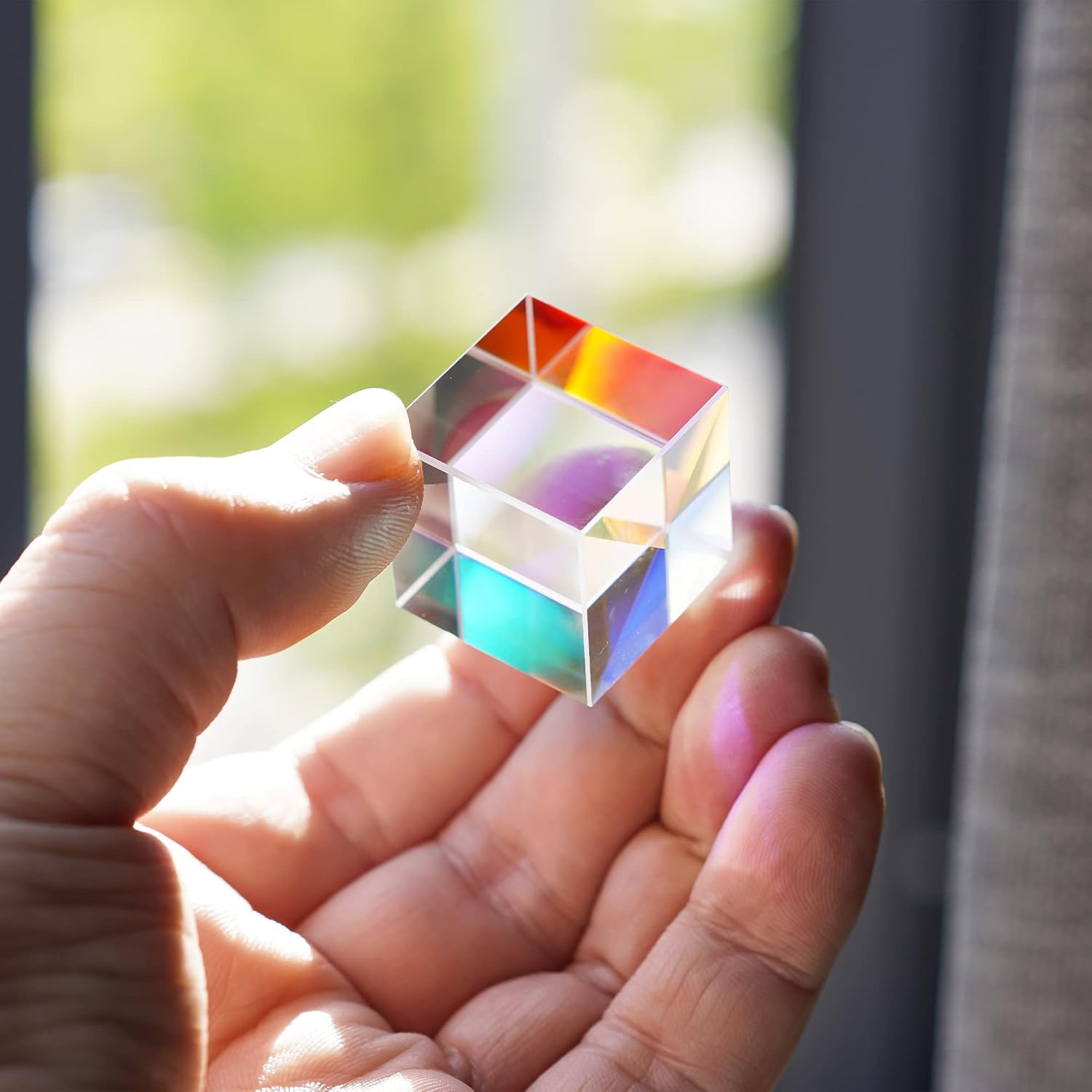Art Craft Optical - ลูกปัดคริสตัลทรงลูกบาศก์ขนาดเล็ก K9 พร้อมปริซึมกระจกออปติคอล RGB สำหรับการศึกษาฟิสิกส์ งานศิลปะ