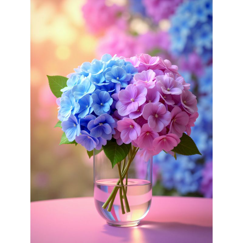 Art Craft Ideas For Adults - ชุดอุปกรณ์งานศิลปะเพชร ภาพปักเพชร ลายดอกไฮเดรนเยีย เพชรกลม/เหลี่ยมเต็มรูปแบบ ภาพวาดเพชรสำหรับผู้ใหญ่ งานฝีมือ