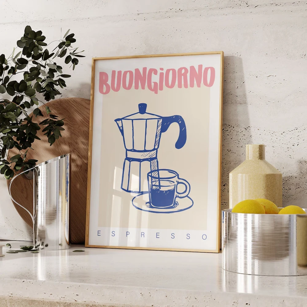 Art Craft Kitchen - โมเดิร์นกาแฟ Espresso Wall Art พิมพ์อินเทรนด์ Retro
