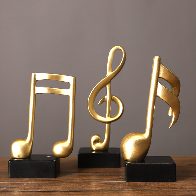 Art Craft Room Ideas - Y Minimalist เรซิ่นเพลงหมายเหตุประติมากรรม Elegant Treble Clef