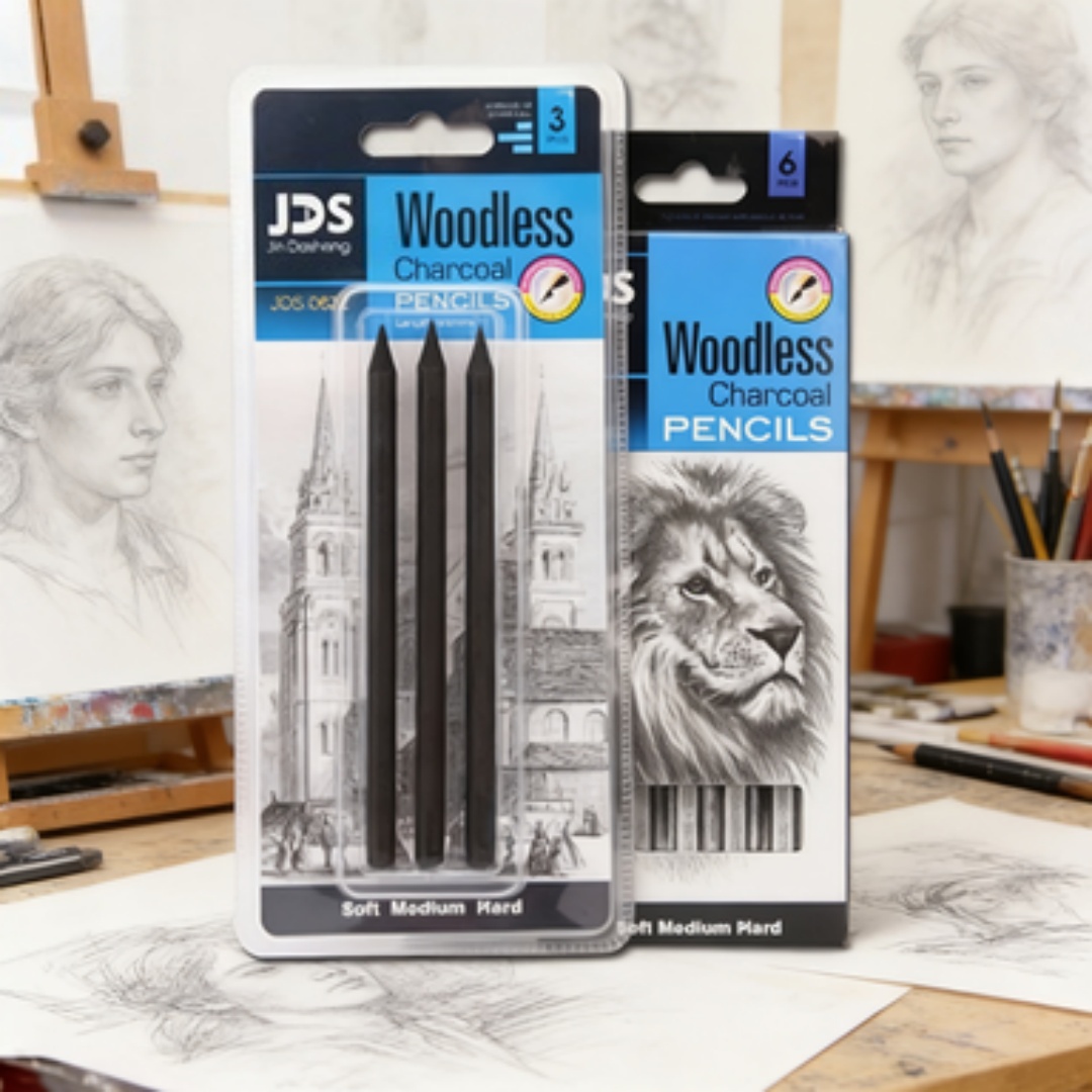 Sketching Charcoal Set - ชุดดินสอถ่านระดับมืออาชีพ เนื้อนุ่ม ปานกลาง แข็ง สำหรับวาดภาพ ระบายสี