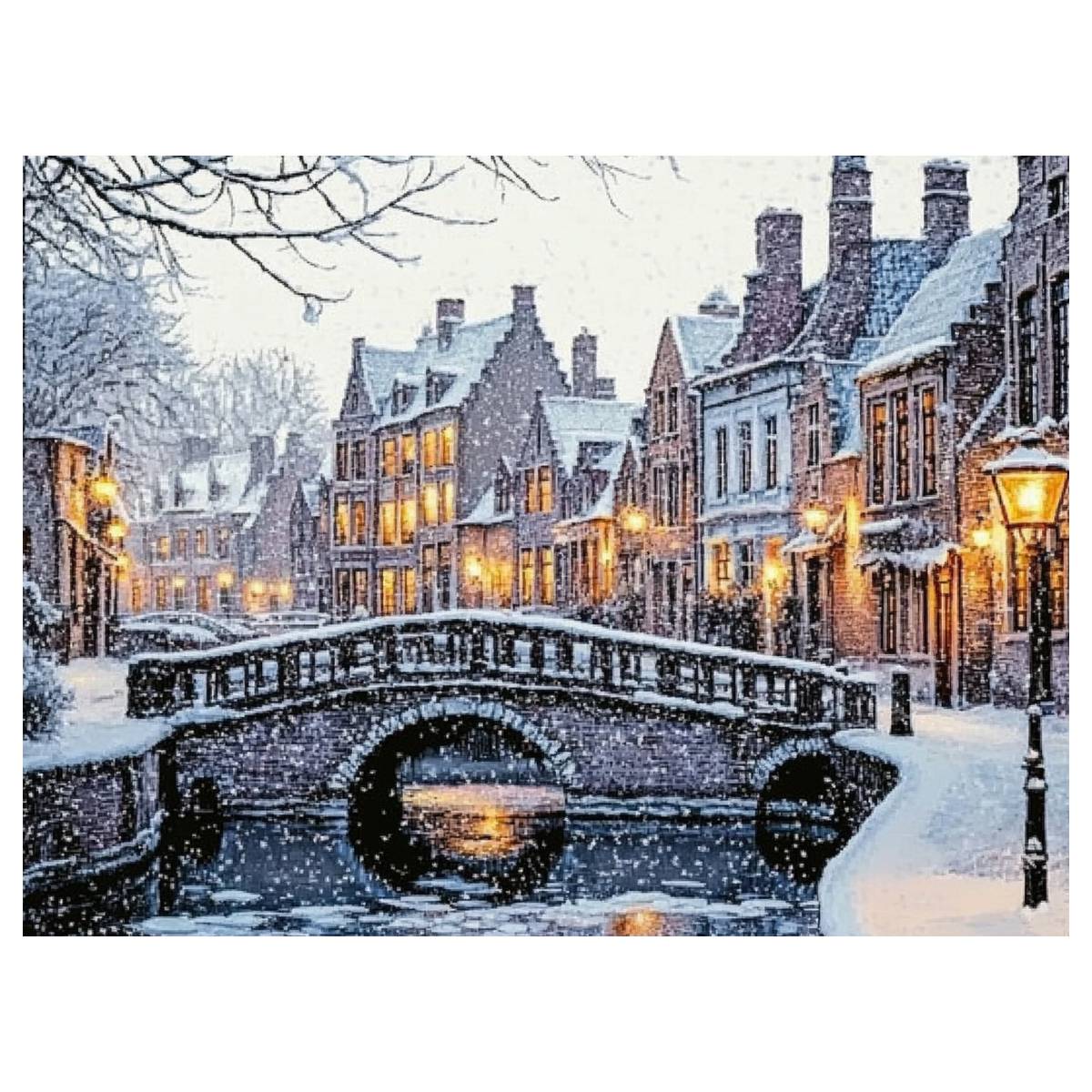 Art Craft Winter - ชุดปักครอสติชลายเมืองในฤดูหนาว ขนาด 30x40 ซม./11.8x15.7 นิ้ว แบบ