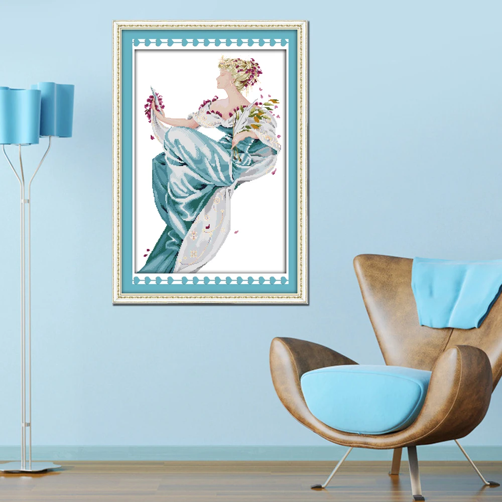 Art Craft Display - Joy Sunday รูปสไตล์ฤดูร้อน Queen เข็มนับเย็บปักถักร้อยสําหรับ 11ct