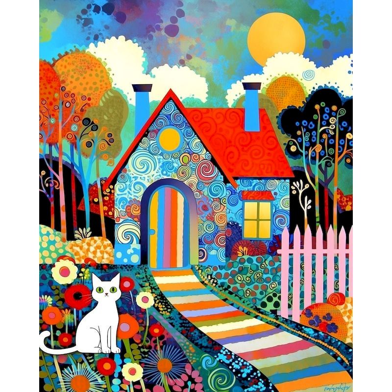 Art Craft Ideas For Adults - GATYZTORY ชุดระบายสีบ้านหลากสีตามตัวเลข งานฝีมือ DIY สำหรับผู้ใหญ่ ไอเดียตกแต่งผนังบ้านสำหรับผู้เริ่มต้น
