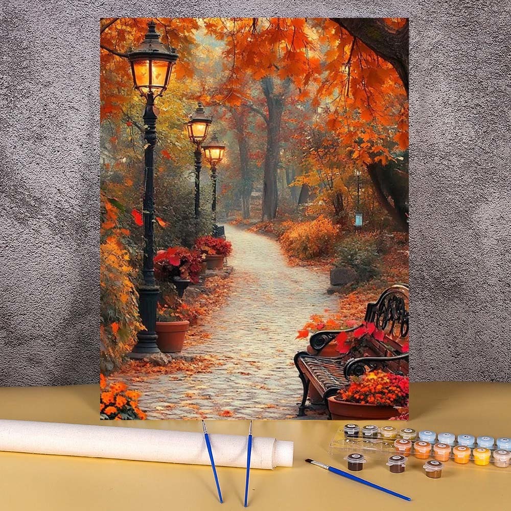 Art And Craft Autumn - ชุดระบายสีตามตัวเลข 1 ชิ้น ขนาด 20x30 ซม.