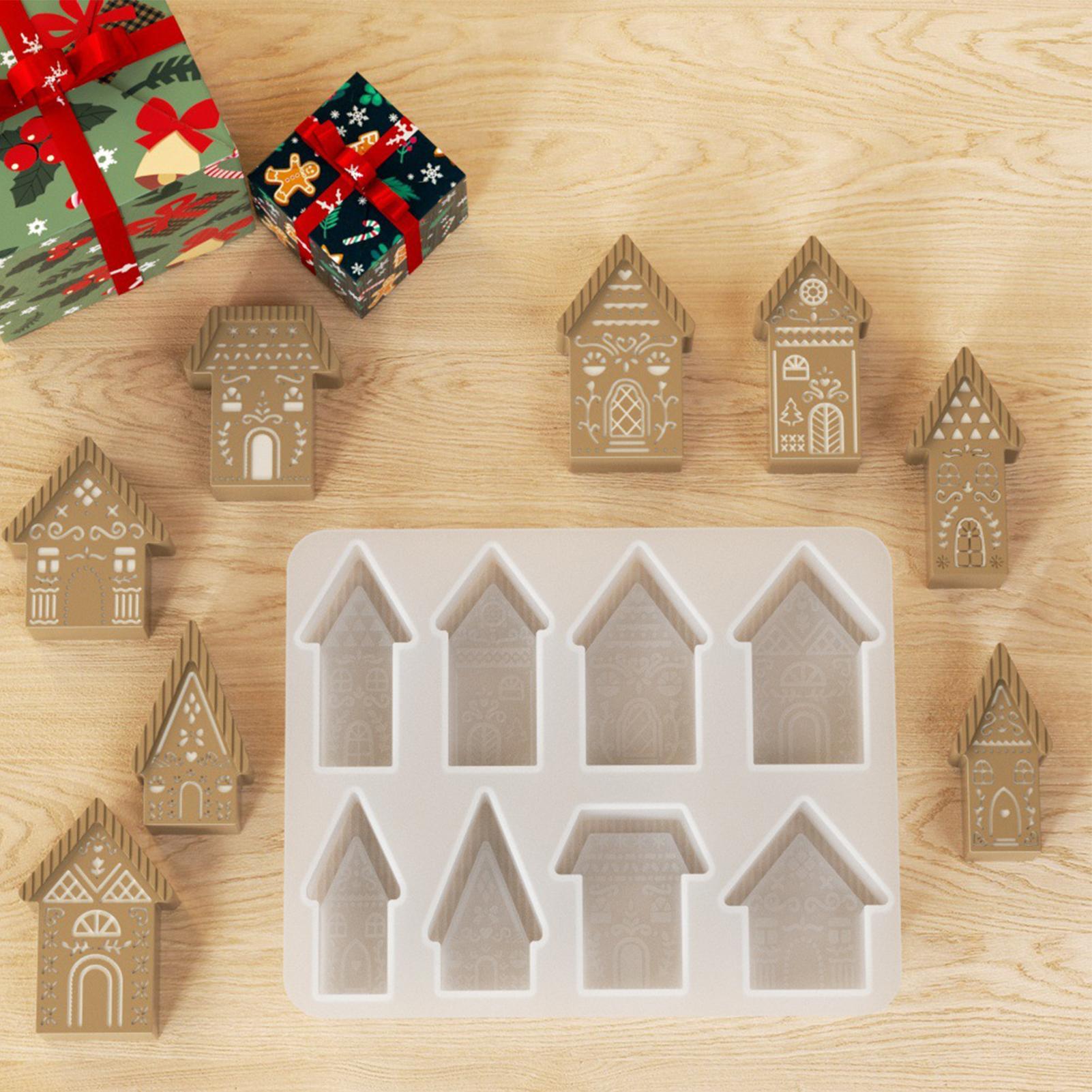 Art Craft House Making - แม่พิมพ์เทียน 8 ช่อง รูปทรงบ้าน แม่พิมพ์เรซินสำหรับงานฝีมือ แม่พิมพ์เรซินสำหรับงานศิลปะ