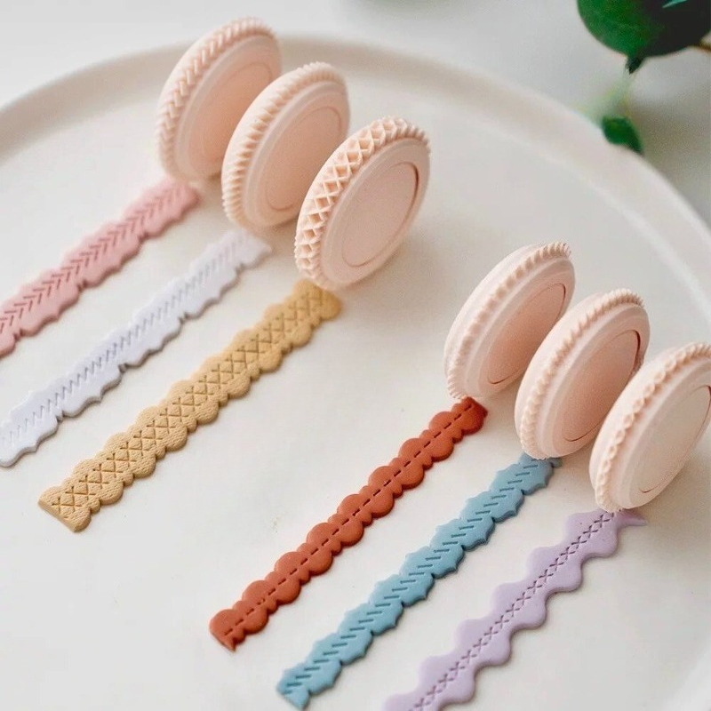 Art Craft Clay - แม่พิมพ์ลูกกลิ้งลายลูกไม้สร้างสรรค์ ใช้ซ้ำได้ สำหรับดินโพลิเมอร์ เครื่องมือปั้นลายนูน DIY ทำต่างหู