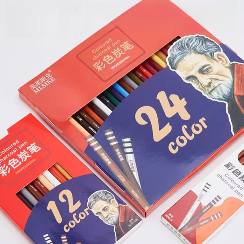 Sketching Charcoal Set - ดินสอสีชาร์โคล MLSIKE 6/12/24 แท่ง สำหรับนักเรียนศิลปะ ศิลปิน