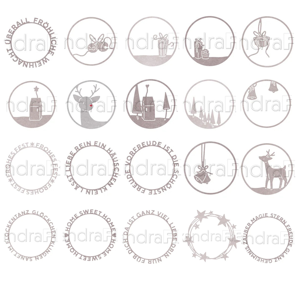 Stencil Cutting Plotter - แม่พิมพ์ตัดโลหะ Piggy Craft รูปวงกลมคริสต์มาส สำหรับงานคราฟต์กระดาษ สมุดภาพ