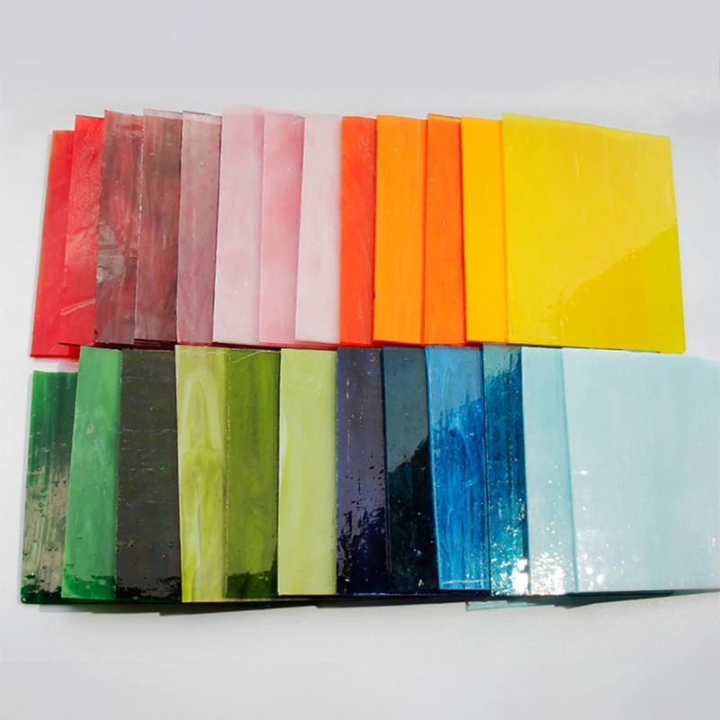Art Craft Hobbies - กระเบื้องโมเสคแก้วสี่เหลี่ยมขนาด 10x10 ซม. สำหรับงานฝีมือ ตกแต่งผนัง งานศิลปะ