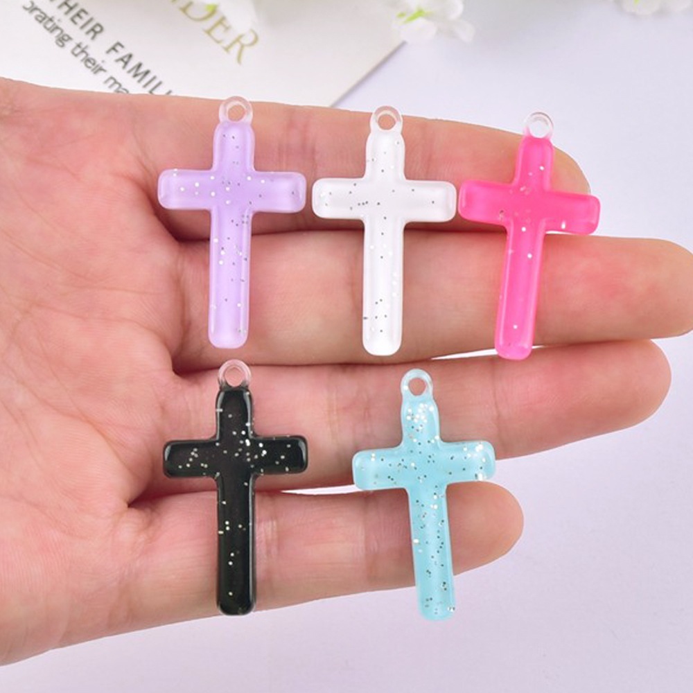จี้เรซิ่นรูปไม้กางเขนแบบแบน 6  - Art Craft Items บทวิจารณ์และราคา