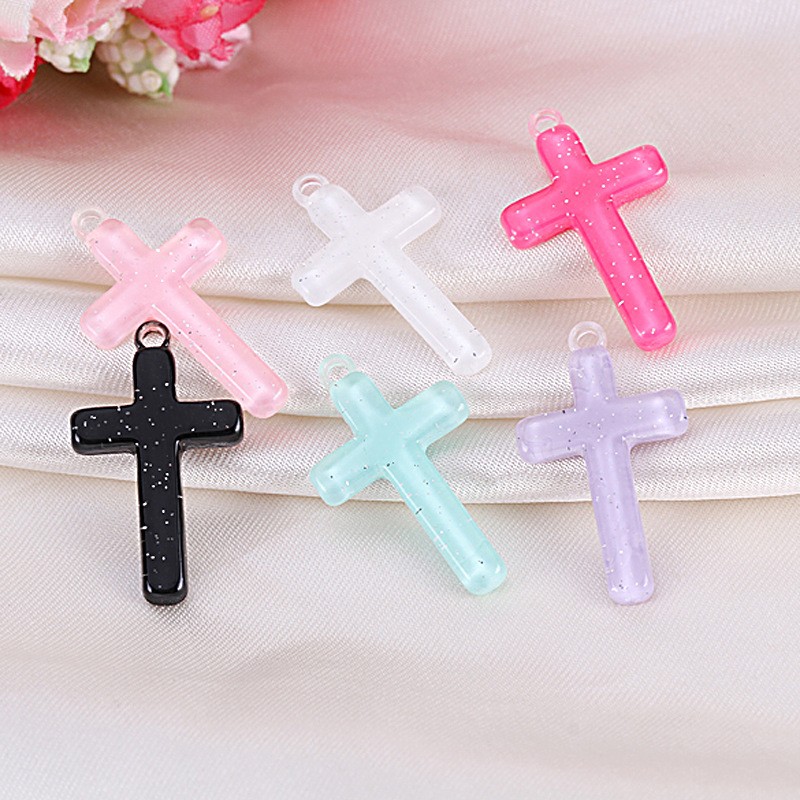 จี้เรซิ่นรูปไม้กางเขนแบบแบน 6  - Art Craft Items บทวิจารณ์และราคา