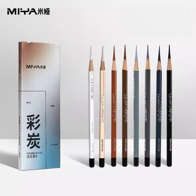 MIYA ดินสอถ่านที่มีสีสัน 8 สีผ - Sketching Charcoal Set บทวิจารณ์และราคา