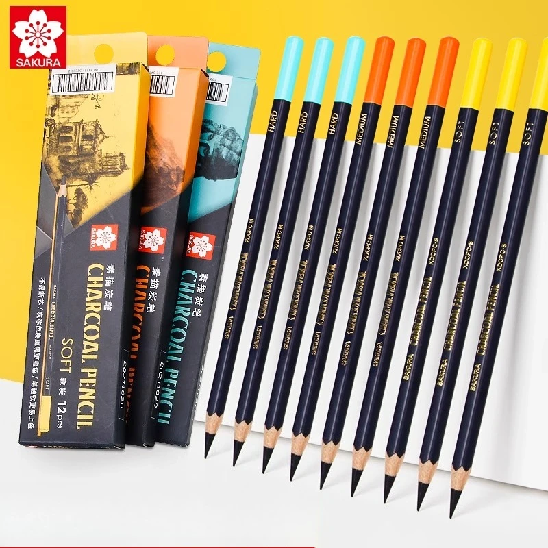 SAKURA ดินสอถ่าน Sketching Sof - Sketching Charcoal Set บทวิจารณ์และราคา