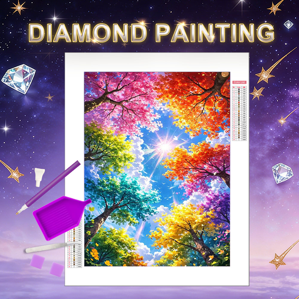 ภาพวาดเพชร HUACAN ลายต้นไม้ ทิ - Art And Craft Autumn บทวิจารณ์และราคา