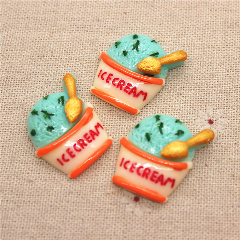 10 ชิ้นสีผสม Kawaii เรซิน Ice  - Art Craft Ice Cream บทวิจารณ์และราคา