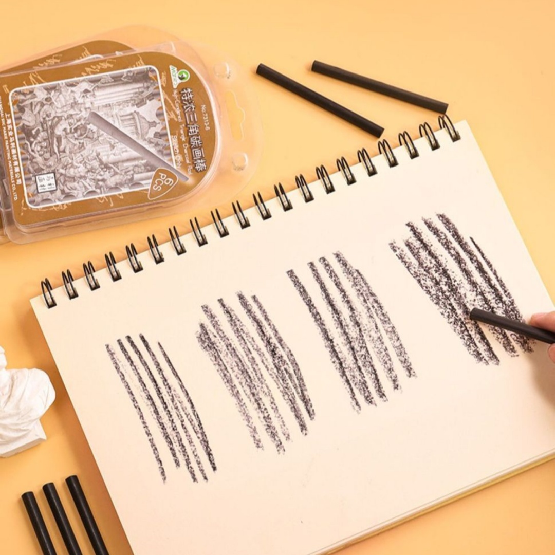 แท่งถ่านสำหรับวาดภาพรูปสามเหลี - Sketching Charcoal Set บทวิจารณ์และราคา