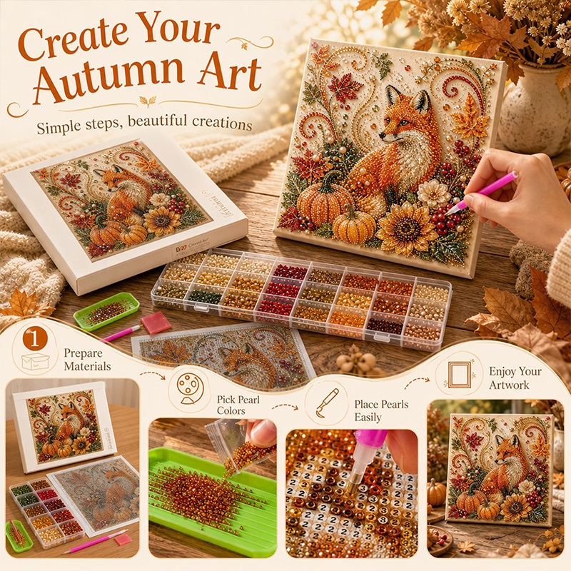 ชุดวาดภาพไข่มุกฤดูใบไม้ร่วง น่ - Art And Craft Autumn บทวิจารณ์และราคา
