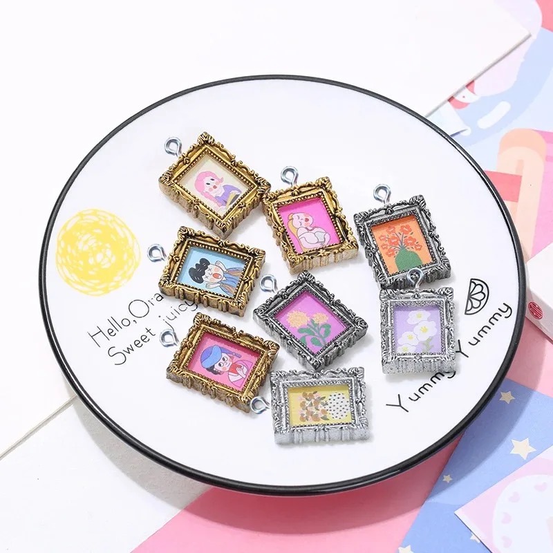 จี้รูปกรอบรูปเรซิ่นวินเทจแบบแบ - Art Craft Items บทวิจารณ์และราคา