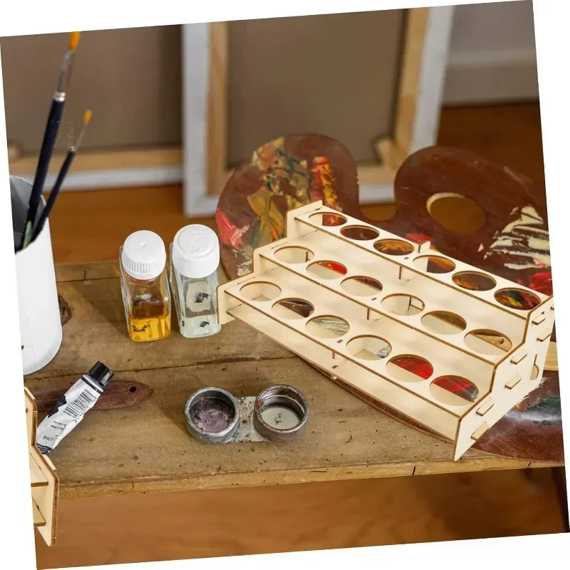 ชั้นวางสีไม้สำหรับขวดสีและอุปก - Art Craft Display บทวิจารณ์และราคา