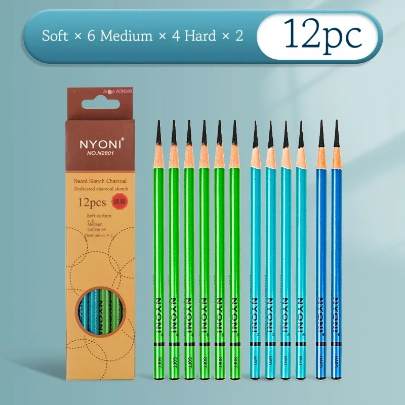 10/12Pcs Professional Sketchin - Sketching Charcoal Set บทวิจารณ์และราคา