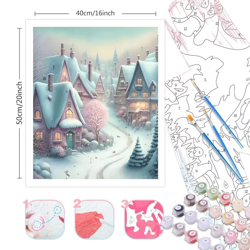 ชุดระบายสีตามตัวเลขสำหรับผู้ให - Art Craft Winter บทวิจารณ์และราคา