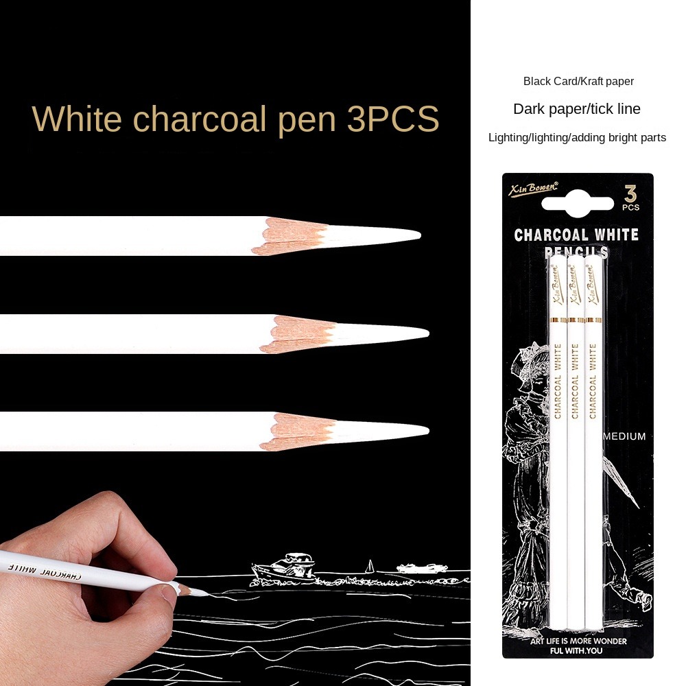 ชุดดินสอถ่าน 3 แท่ง แบบนิ่ม/กล - Sketching Charcoal Set บทวิจารณ์และราคา