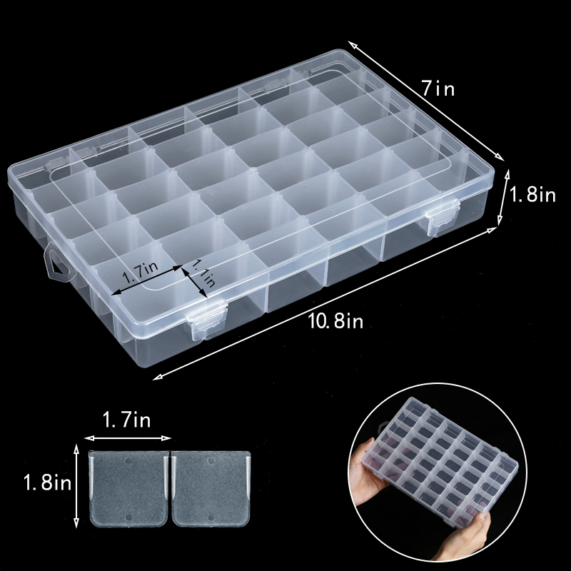 36 กริดพลาสติกกล่องคอนเทนเนอร์ - Art Craft Display บทวิจารณ์และราคา
